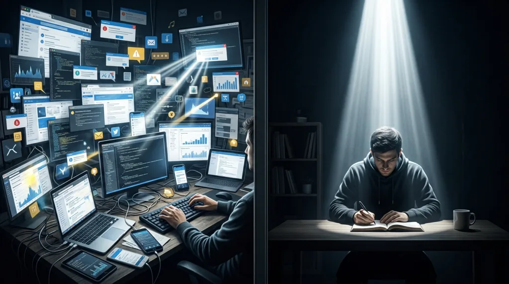 Enfoque profundo vs multitarea cuál destruye tu productividad